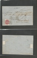 German States-Prusia. 1865 (17 Sept) Saarbrucken - Saarlouis. Fkd E. 1gr Rose Perce, Tied Box Ds. - Autres & Non Classés