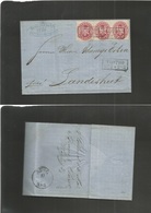 German States-Prusia. 1866 (15 May) Vlotho - Landeshut. EL Full Text Fkd 1 Silber Red Perce (x3) Cancelled Box Town Name - Other & Unclassified
