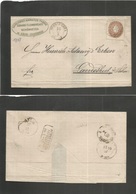 German States - Saxony. 1867 (16 Oct) Schönkeyda - Landeshut. Fkd Entre 3 Ngr Brown Perf. Tied Grill Ring. Fine. - Other & Unclassified