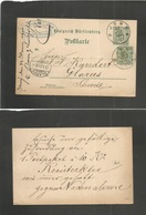 German States-Wurtemberg. 1900 (22 Jan) Isny - Switzzerland, Glaus (23 Jan) 5 Pf Green Stat Card + Adtl. Fine Village Ov - Other & Unclassified