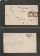 Germany. 1873 (16 Dec) Loschwitz - Switzerland, Zurich (18 Dec). Fkd Env 1gr Red (x2) Cds. Prepaid. Fine. - Other & Unclassified