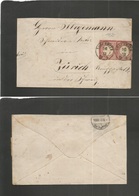 Germany. 1873 (16 Dec) Loschwitz - Switzerland, Zurich (18 Dec). Fkd Env 1gr Red (x2) Cds. Prepaid. Fine. - Andere & Zonder Classificatie