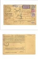 Germany. 1882 (3 Feb) Altona - Czechoslovakia, Prague (6 Feb) Registered Multifkd Reinboursement  Card With Label + Via  - Autres & Non Classés
