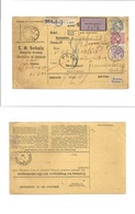 Germany. 1882 (3 Feb) Altona - Czechoslovakia, Prague (6 Feb) Registered Multifkd Reinboursement  Card With Label + Via  - Other & Unclassified