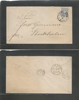 Germany. 1885 (1 Aug) Hamburg - Sweden (18 Aug) Long Trip. Fkd Env Single 20 Pf Blue, Cds + "Fco" Mns. XF. - Other & Unclassified