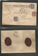 Germany. 1888 (21 Sept) Wurzen, Sachsen - Dresden (21 Sept) Registered Insured Multifkd Envelope. VF Condition. Tricolor - Autres & Non Classés