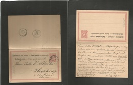 German States. 1889 (15 Apr) INDOCHINA - CHINA. Leipzig - Haiphong, Tonkin, China (20 May) Doble Stat Card Used On Way O - Other & Unclassified