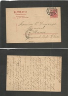Germany - Stationery. 1906 (15 July) Leipzig - Hanoi, French Indochina (16 Sept) 10 Pf Red Stat Germania. - Sonstige & Ohne Zuordnung