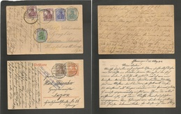 Germany - Xx. 1918-22. Pair Of Germany Issue Diff Stat Cards + Adtls. Lovely Pair. Fluorn + Ellwangen. - Otros & Sin Clasificación