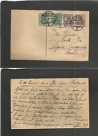 Germany - Xx. 1920 (31 Aug) Germania, Rosswein - Switzerland, Lugano, Castagnola, Monte Boe. 15 Pf Violet Stat Card + 3  - Autres & Non Classés