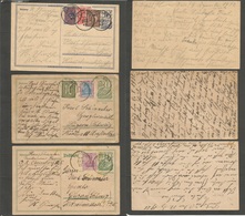 Germany 1921-4. 1921-22. Fluorn. 3 Usages To Switzerland, Luzern. Multifkd Stat Cards. Germany + Other Issue. VF Trip. - Altri & Non Classificati