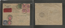 Germany 1921-4. 1922 (29 July) Schivelbein - Switzerland, Bern (31 July) Express Postal Service Multifkd Envelope Incl G - Other & Unclassified