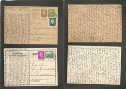 Germany - Xx. 1930 (Sept - Dec) Heidelberg - Switzerland, Luzern. Pair Of Stat Cards + Adtls, Slogan Bus Rolling Cachet  - Altri & Non Classificati