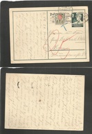 Germany - Xx. 1934 (3 Dec) Dresden - Switzerland, Bern (5 Dec) 6r Green Stat Card + Taxed + Swiss P. Due 25c Tied Cds. E - Otros & Sin Clasificación