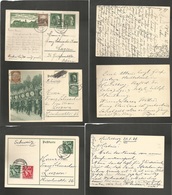 Germany - Xx. 1937-38. Heidelberg - Switzerland, Luzern. 3 Diff Multifkd One Taxed, Stationary Illustrated Cards. Two Ar - Other & Unclassified