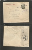 Germany - Xx. 1939 (13 Dec) Osten Post. Sanok - Switzerland, Yrönlinden. Ovptd Issue + Viiolet Cachet Stempel + Nazi Cen - Other & Unclassified