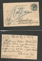 German Col-Camerun. 1898 (18 April) Rio Del Rey - Hamburg, Germany (20 May) 5 Pf Green Ovptd Stat Card. Long Text. Cds C - Autres & Non Classés