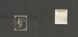 Great Britain. 1840. SG 1b. 1d Penny Black MC Complete Margins. Letters S-B. VF. - Otros & Sin Clasificación