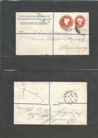 Great Britain - Stationery. 1888 (5 Oct) Grace Church St - Germany, Hamburg (6 Oct) Registered 1/2 D Red + 4d Red Doble  - Otros & Sin Clasificación