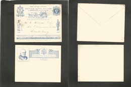 Great Britain. 1890 (Apr 5) London - Canterbury. 1d Blue Stat Envelope. Uniform Penny Post Jubilee. VF With Contains Car - Otros & Sin Clasificación
