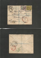 Great Britain. 1890 (16 Sept) Waterford - Germany, Dresden, Saxony (18 Sept) Registered Multifkd Envelope, Cds. - Otros & Sin Clasificación