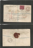 Great Britain - Stationery. 1891 (July 18) Warlingham Station - Switzerland, Luzern (19 July) Registered 1d Rose Embosse - Other & Unclassified