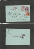 Great Britain - Stationery. 1892 (Apr 28) London - Switzerland, Luzern (29 Apr) 1d Red / Bluish Stat Lettersheet + 2 Adt - Altri & Non Classificati