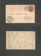 Great Britain - Stationery. 1896 (23 Oct) Jarrow - Germany, Hamburg (26 Oct) 1d Red Stat Card, C-29 + Cds. XF. - Autres & Non Classés