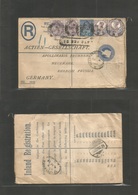 Great Britain. 1899 (dec 4) Western District - Germany, Neuenahr (5 Dec) Registered 2d Blue Stat Env + 5 Adtls, Perfin " - Other & Unclassified