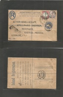 Great Britain - Stationery. 1901 (19 Aug) London WD - Germany, Neuenahr Rhemish Prussia (20 Aug) Registered 2d Blue Stat - Other & Unclassified