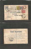 Great Britain - Xx. 1904 (Aug 4) London Western Office - Germany, Neuenahr (5 Aug) Registered 2d + 1d Brown Stat Env + 3 - Other & Unclassified