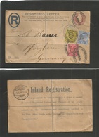 Great Britain - Stationery. 1904 (8 Nov) Hatton Gardens - Germany, Pforzheim (9 Nov) Registered 1 1/2d Brown Stat Env +  - Other & Unclassified