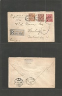 Great Britain - Xx. 1913 (18 Apr) Threadneedle St - Germany, Hamburg (19 Apr) Registeed Multifkd Env, Mixed Issues. VF. - Altri & Non Classificati