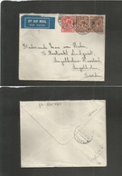 Great Britain - Xx. 1930 (10 Aug) Godalming, Surrey - Sweden, Angelholm (11 Aug) Air Multifkd Envelope. Fine Usage With  - Andere & Zonder Classificatie