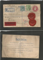 Great Britain - Stationery. 1933 (24 Oct) London - Germany, Bavaria, Munich. Registered INSURED £ 38,00 4 1/2d Rose Stat - Autres & Non Classés