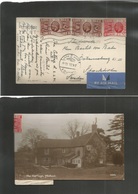 Great Britain - Xx. 1935 (2 June) Silver Jubilee. Sitting Bourne - Sweden, Stockholm (3 June) Air Multifkd Ppc + Arrival - Sonstige & Ohne Zuordnung