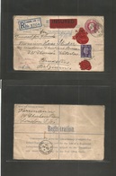 Great Britain - Stationery. 1939 (29 Aug) Sloane Street - Belgium, Bruxelles. Registered Insured (GBP 4,00) 3 1/2d Red S - Altri & Non Classificati