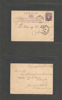 Bc - Ceylon. 1889 (Jan 10-11) Veyangoda - Colombo. 3c Lilac Stat Card. Fine. - Otros & Sin Clasificación