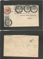 Bc - Ceylon. 1934 (3 Jan) Perfin VB. Colombo - Norway, Oslo. Multifkd Envelope. Fine Usage + Scarce. - Otros & Sin Clasificación