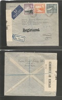 Bc - Cyprus. 1942 (21 Dec) Larnaca - UK, London. Registered Air Depart Censor Label Envelope. Fine Usage. - Sonstige & Ohne Zuordnung