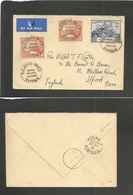 Bc - Cyprus. 1951. Rural Post. Kalawaso Mines - UK, Ilford. Air Multifkd Env Incl UPU Stage. Fine Cachet Transited Rever - Autres & Non Classés