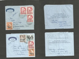 Bc - Kenya. 1957-9. Ifakara - DES 2 Multifkd Airlettersheets Usage To Switzerland, Ticino. Gyraffe Issues + Fine Pair. - Other & Unclassified