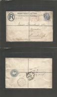 Bc - Malta. 1883 (15 Feb) GPO - Germany, Hamburg (21 Feb) Registered 2d Blue Stat Env + 2 1/2 Blue GB QV Adtl, Tied A-26 - Otros & Sin Clasificación