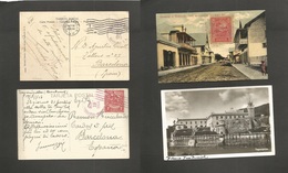 Honduras. 1911-28. Tegucigalpa And San Pedro Sula. 2 Fkd Scarce Ppc To Spain, Barcelona. Most Unusual Destination. Nice  - Honduras