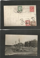 Hong Kong. 1932 (12 July) GB, Rhyl, War Memorial. Fkd 1d Red, Slogan Telephone Ppc With HK Arrival (x3) Postage Dues, Ti - Sonstige & Ohne Zuordnung