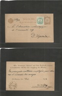 Hungary. 1893 (11 Oct) Altkrasno, Nagy Bossa - Sweden, Lipsala (15 Oct) 2h Brown Stat Card + 3h Green Adtl With Reverse  - Autres & Non Classés