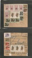 Hungary. 1946 (20 Feb) Hyperinflation Period. Kony - Budapest. Multifkd Stat Package Card With Ovpt Stamp + Fiscals + Et - Other & Unclassified