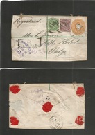 India. 1896 (14 March) Madras - Oatacamund (15 March) Registered 2a6p Yellow Stat Env + 2 Adtls, Cds + R-cachet. Fine. - Other & Unclassified