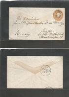 India. 1907 (3 April) Tranquebar - Germany, Leipzig (20 April) 2a6p Yellow Stat Env. Fine Used. - Other & Unclassified