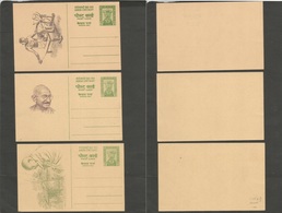 India. 1969. Ghandi. 3 Most Stat Cards With Diff Illustrated Images. Fine Better Group. - Sonstige & Ohne Zuordnung